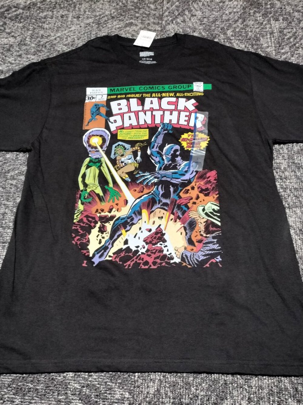 Black Panther Marvel Comics Cover MCU Men’s Large Black T-Shirt Retro NEW NWT